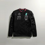 T-shirt à manches longues imprimé noir Mercedes AMG Petronas Formula 1 Team Homme