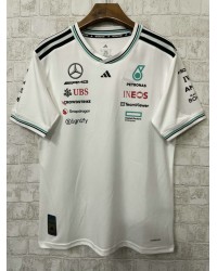 T-Shirt Mercedes AMG Petronas adidas F1 2025 Team Driver Blanc