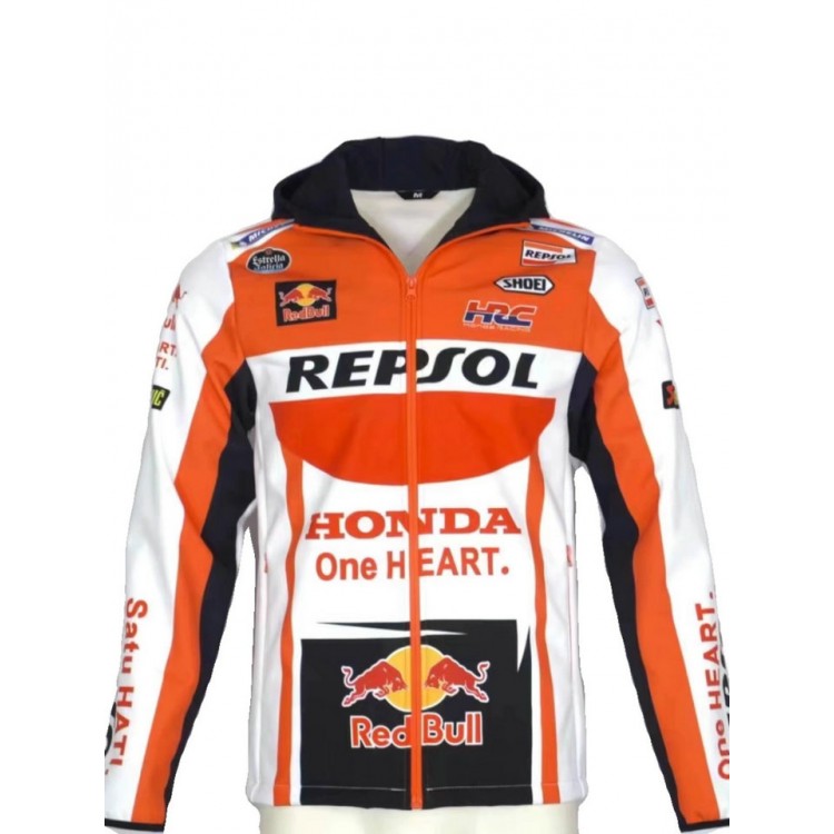 Veste Softshell Capuche Honda Homme 2025 Blouson Coupe Vent Moto Cross HA62