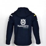 Veste Softshell Capuche Husqvarna Homme 2025 MotoGP Blouson Bleu Marine