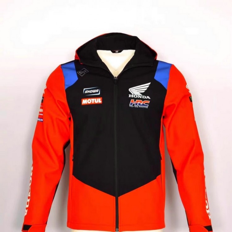 Veste Softshell Honda HRC Homme 2025 Blouson Capuche Coupe Vent Moto Cross HA01