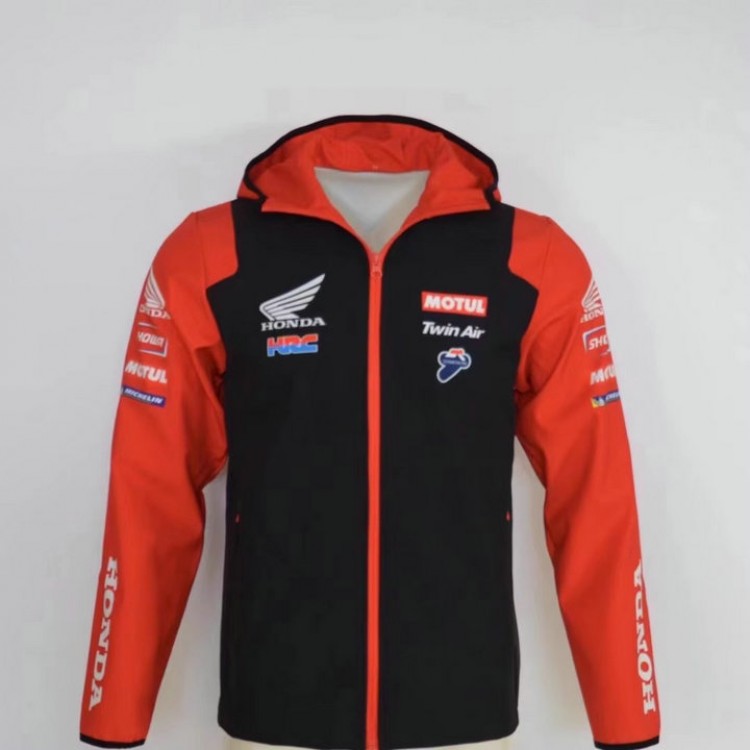 Veste Softshell Honda HRC Homme 2025 Blouson Capuche Coupe Vent Moto Cross HA23