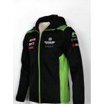 Veste Softshell Kawasaki Racing Capuche Homme 2025 Blouson MotoGP KW11 Noir Vert