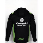 Veste Softshell Kawasaki Racing Capuche Homme 2025 Blouson MotoGP KW11 Noir Vert