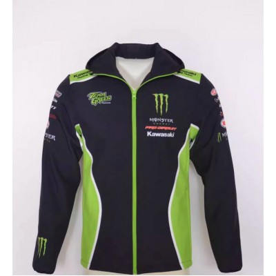 Veste Softshell Kawasaki Racing Capuche Homme 2025 Blouson MotoGP KW25