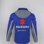 Veste Softshell Suzuki Ecstar Capuche Homme 2025 Moto GP Bleu Mxgp