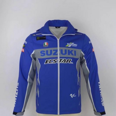 Veste Softshell Suzuki Ecstar Capuche Homme 2025 Moto GP Bleu Mxgp