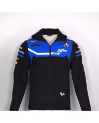 Veste Softshell Suzuki Ecstar Capuche Homme 2025 MotoGP Noir Bleu Mxgp