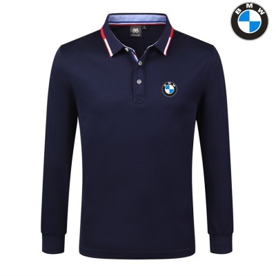 2022 Polo BMW Manche Longue Homme Col Contrasté Coton Extensible