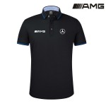 2022 Polo Mercedes AMG Homme Pique Col Contrasté Coton Extensible Manche Courte