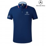 2022 Polo Mercedes Benz Coton Col Contrasté Logo sur la manche Droite Homme