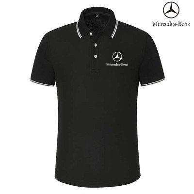 2022 Polo Mercedes Benz en Piqué Fin en Coton Stretch Col Contrasté Homme