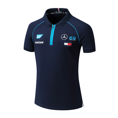 2022 Polo Mercedes-EQ Homme Vestas Coton Zippé Manche Courte