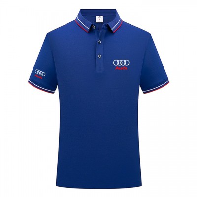 2023 Polo Audi Homme Manche Courte Golf Poloshirt Casual Col Contrasté Tops