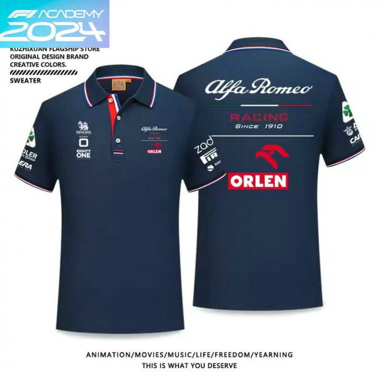 2024 Polo Alfa Romeo F1 Team Orlen Homme Col Contrasté Manche Courte