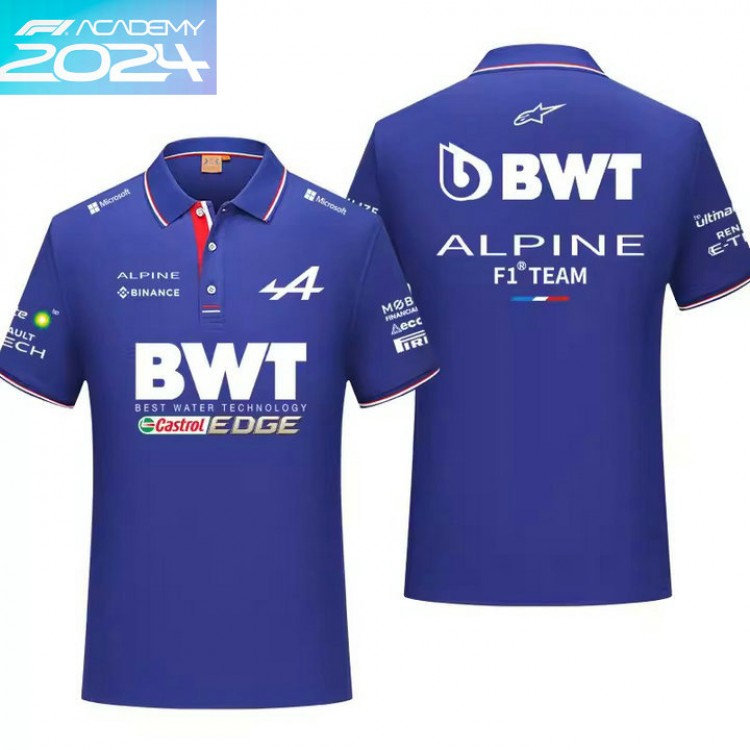 2024 Polo Alpine F1 Team BWT Col Contrasté Homme Manche Courte