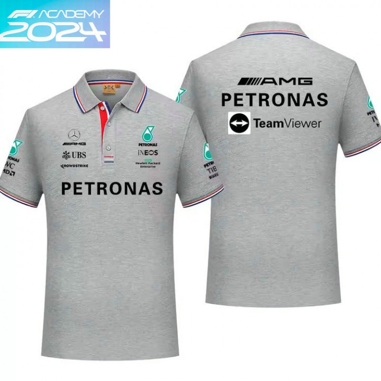 2024 Polo Mercedes-AMG Petronas Col Contrasté Manche Courte Coton Homme