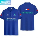 2024 Polo Mercedes Petronas Tommy Manche Courte Coton Couleur Unie