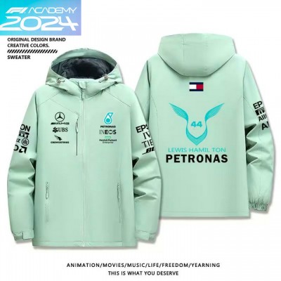 2024 Veste Hiver Mercedes AMG Petronas F1 No.44 Lewis Hamilton Capuche Homme