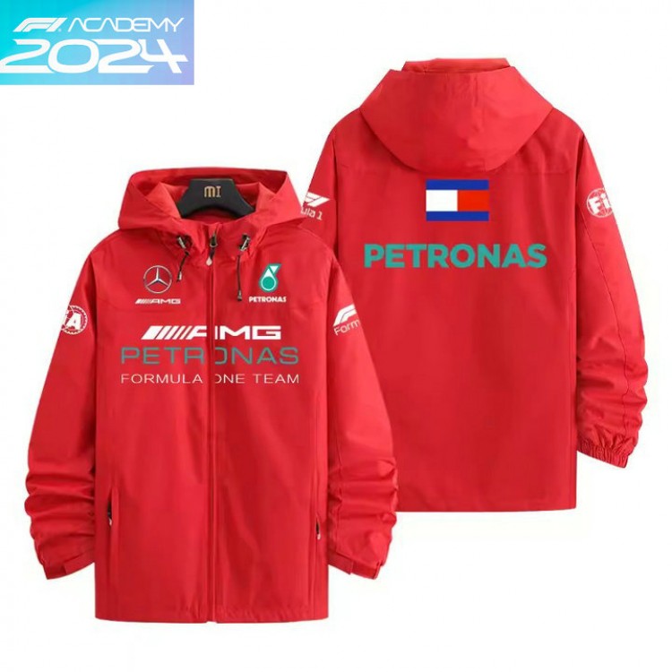 2024 Veste Mercedes-AMG Petronas Formula One Capuche Homme Coupe-vent Imperméable