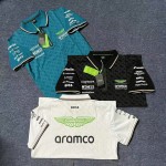 Polo Aston Martin Aramco Cognizant F1 Team 2025 Homme Noir Vert Blanc