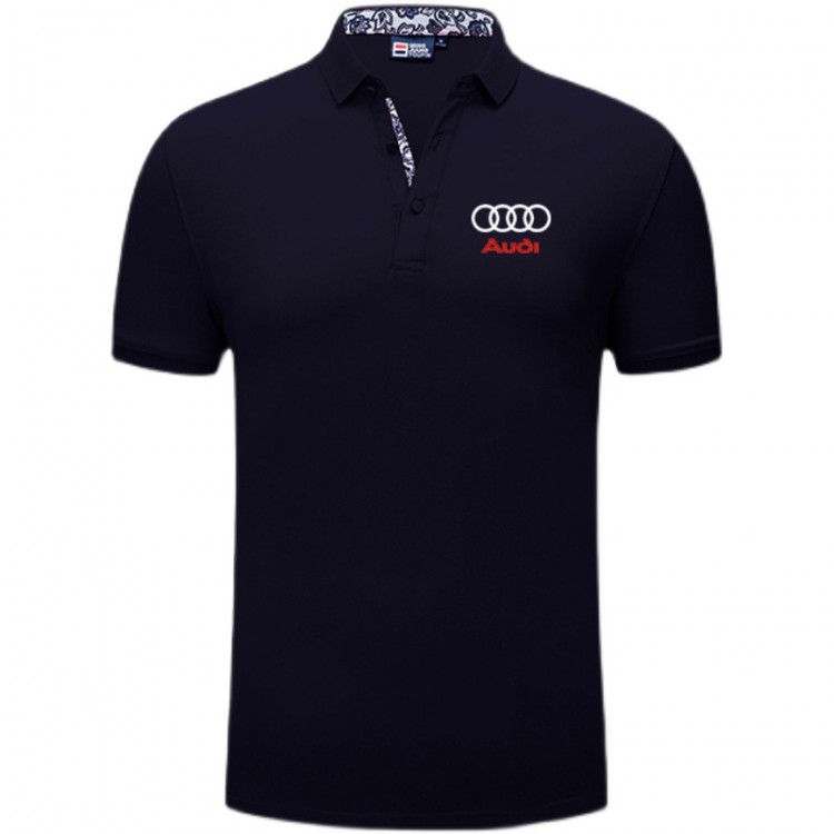 Polo Audi Homme 2022 Col Montant Slim Fit Coton Mercerisé Motif