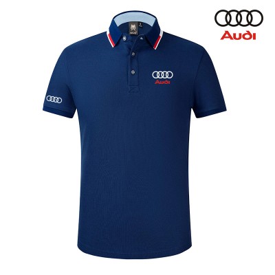 Polo Audi Homme 2022 Coton Col Contrasté Slim Fit Manche Courte