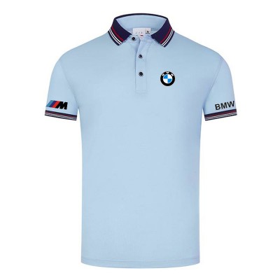 Polo BMW M Power Homme 2022 Coton Col Contrasté Slim Fit Manche Courte Voiture