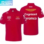 Polo Boss Aston Martin Aramco Cognizant F1 Team 2024 Homme Manches Courtes