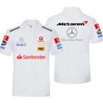 Polo McLaren Mercedes-Benz Santander Homme Sans Repassage Coton Couleur Unie