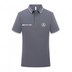 Polo Mercedes AMG Homme Manche Courte 2023 Slim Fit Poloshirt Casual Col Contrasté