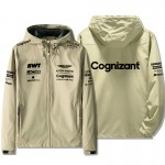 Veste Aston Martin Cognizant F1 BWT Capuche Homme Coupe-vent Imperméable