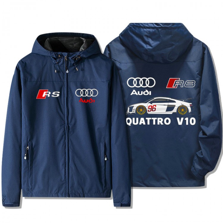 Veste Audi Quattro R8 V10 Capuche Homme Coupe-vent Imperméable